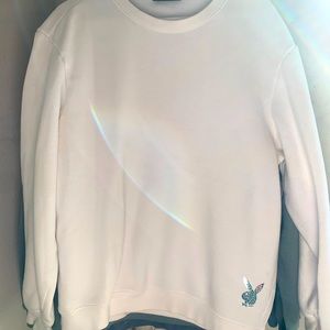 White sweatshirt/ playboy decal